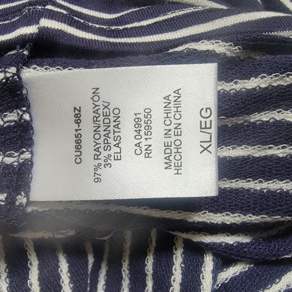 Hillary Radley Blue‎ White Stripped Dress XL Front Pockets Adjustable Waist - Picture 4 of 13